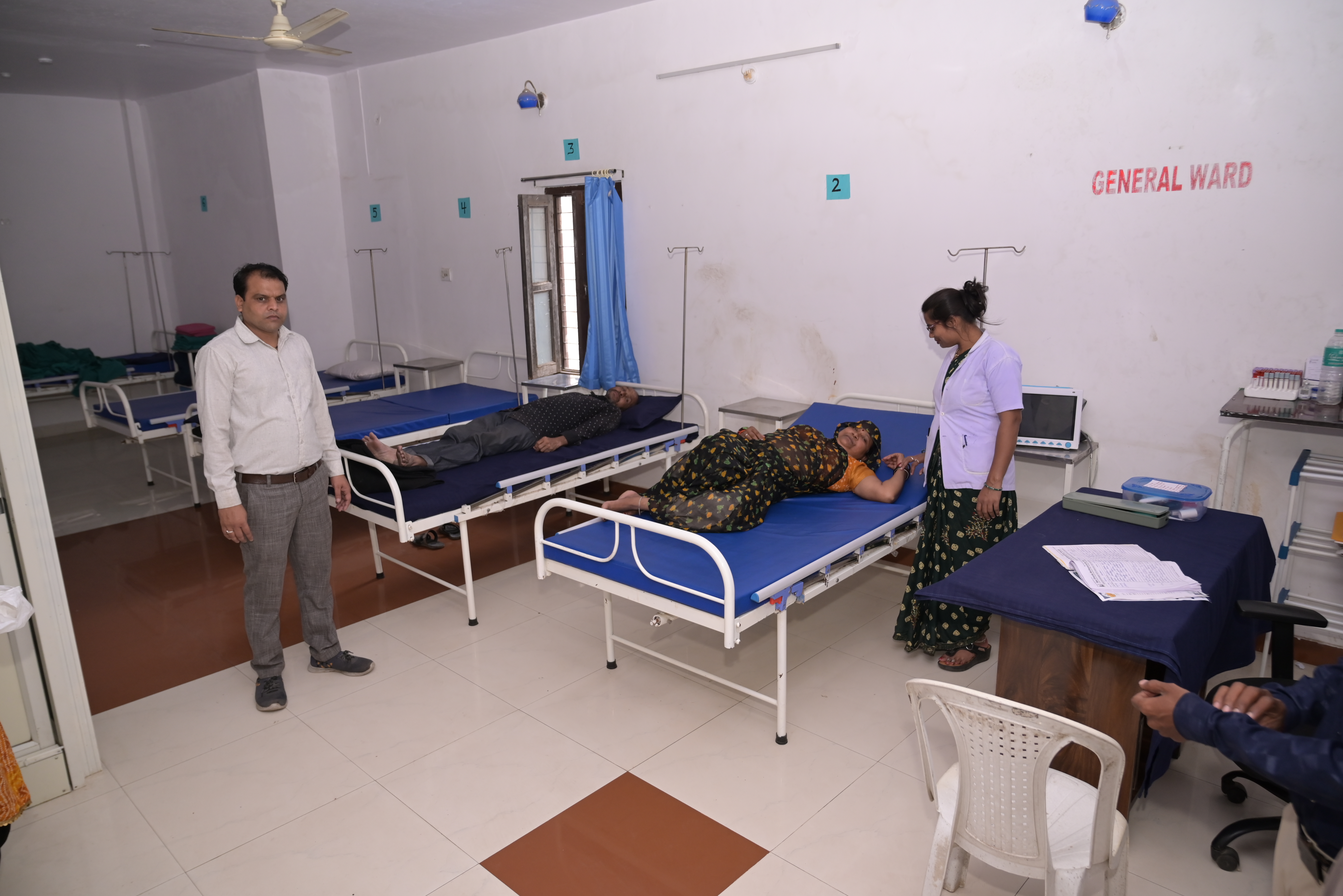 Hospital reception and waiting area